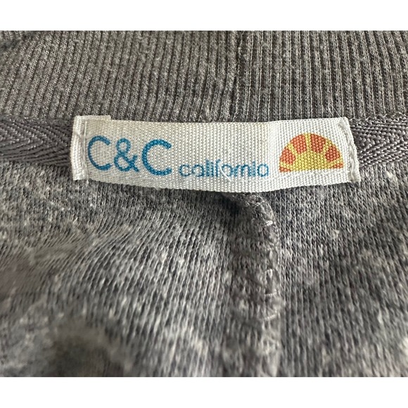 C&C California Grey Cozy Fleece Cardigan Shawl Collar Open Front Women's Size S - Picture 3 of 4